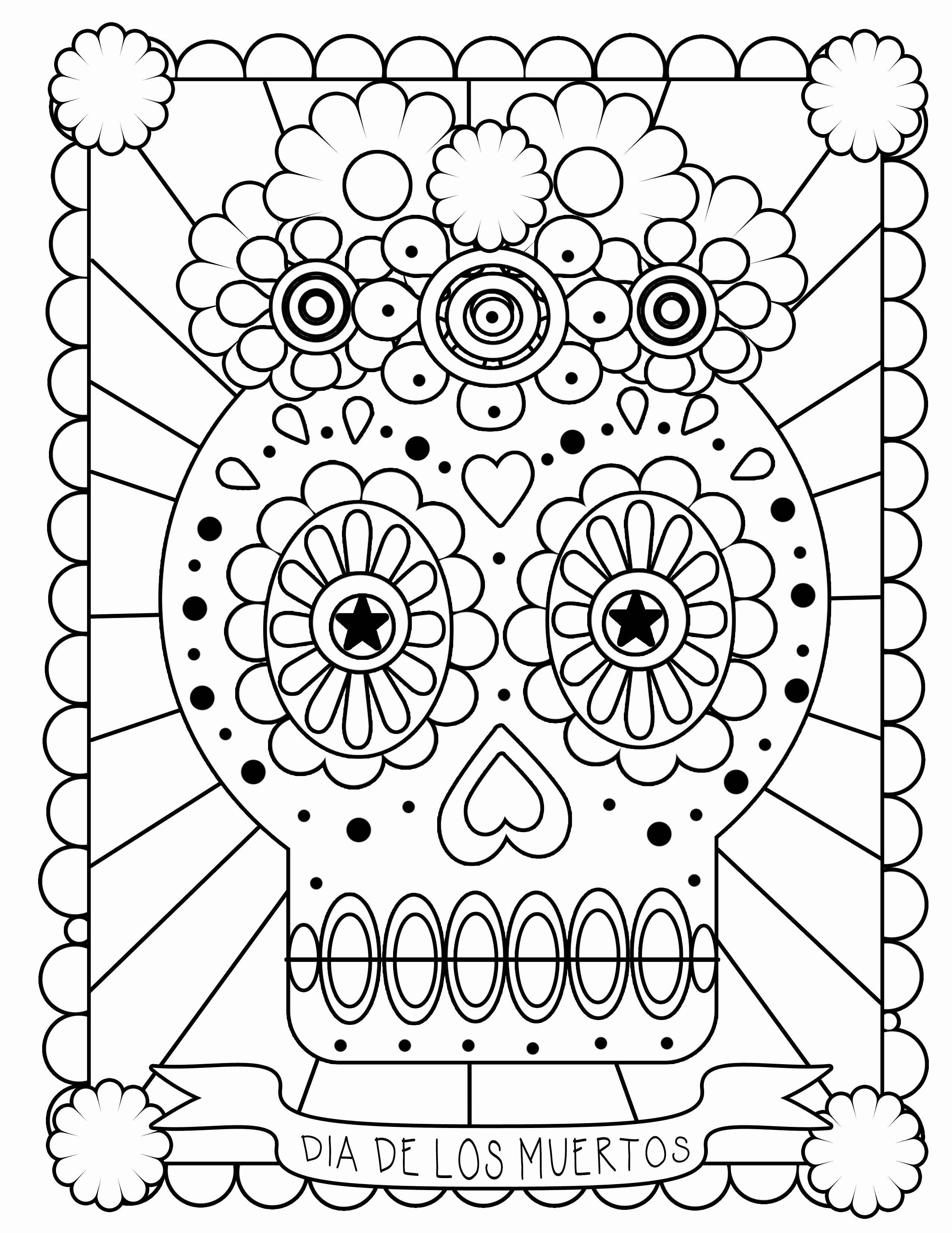 Dia De Los Muertos Worksheet New Free Printable Day Of the Dead Coloring Pages Best