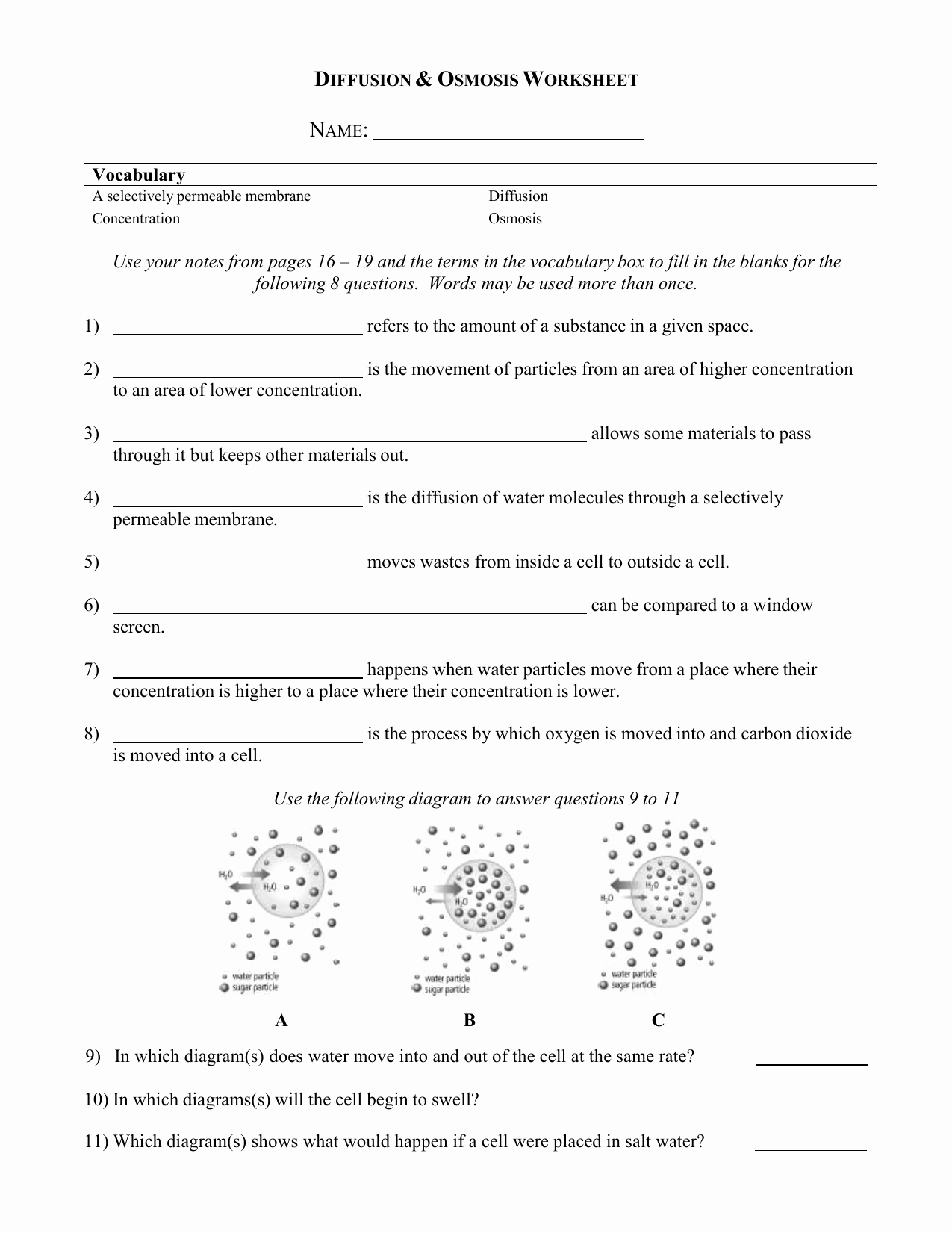 Diffusion and Osmosis Worksheet Answers Best Of Diffusion Osmosis Worksheet 4