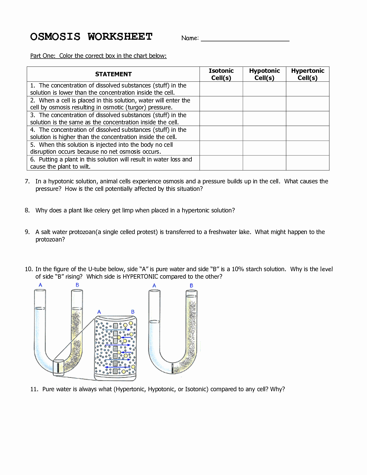 Diffusion and Osmosis Worksheet Fresh Osmosis and Diffusion Worksheet