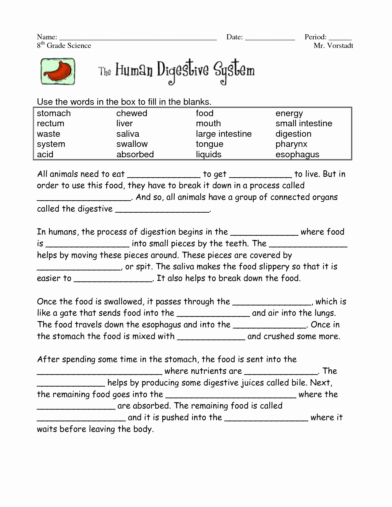 Digestive System Worksheet High School Beautiful Food Digestion Worksheets