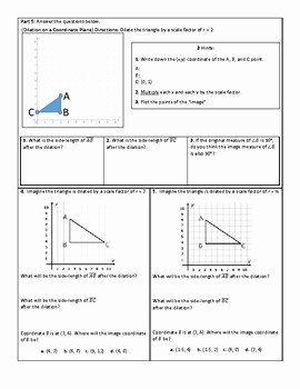 Dilations and Scale Factor Worksheet Fresh Dilations &amp; Scale Factor 25 Practice Problems by