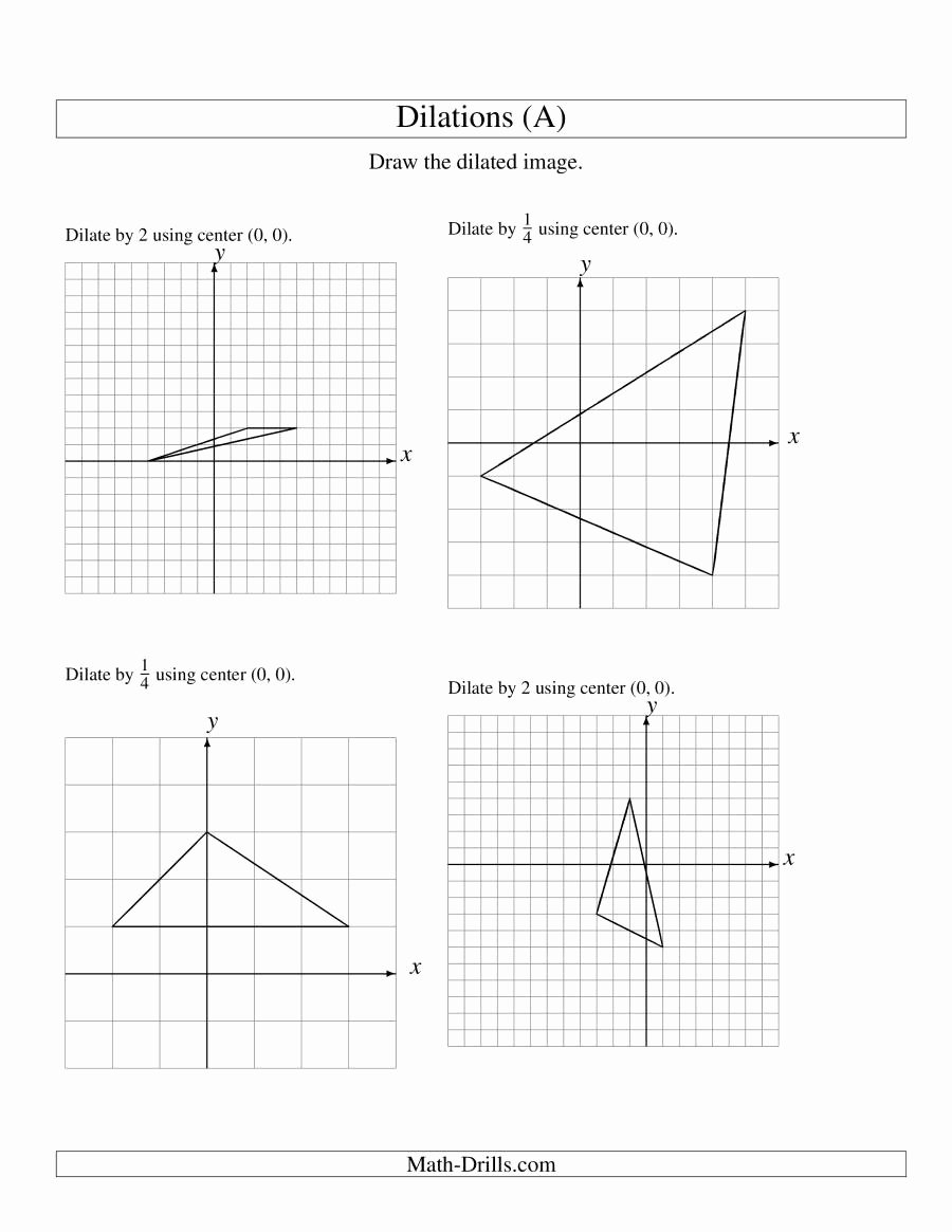 Dilations and Scale Factor Worksheet Inspirational Dilations Using Center 0 0 A Geometry Worksheet