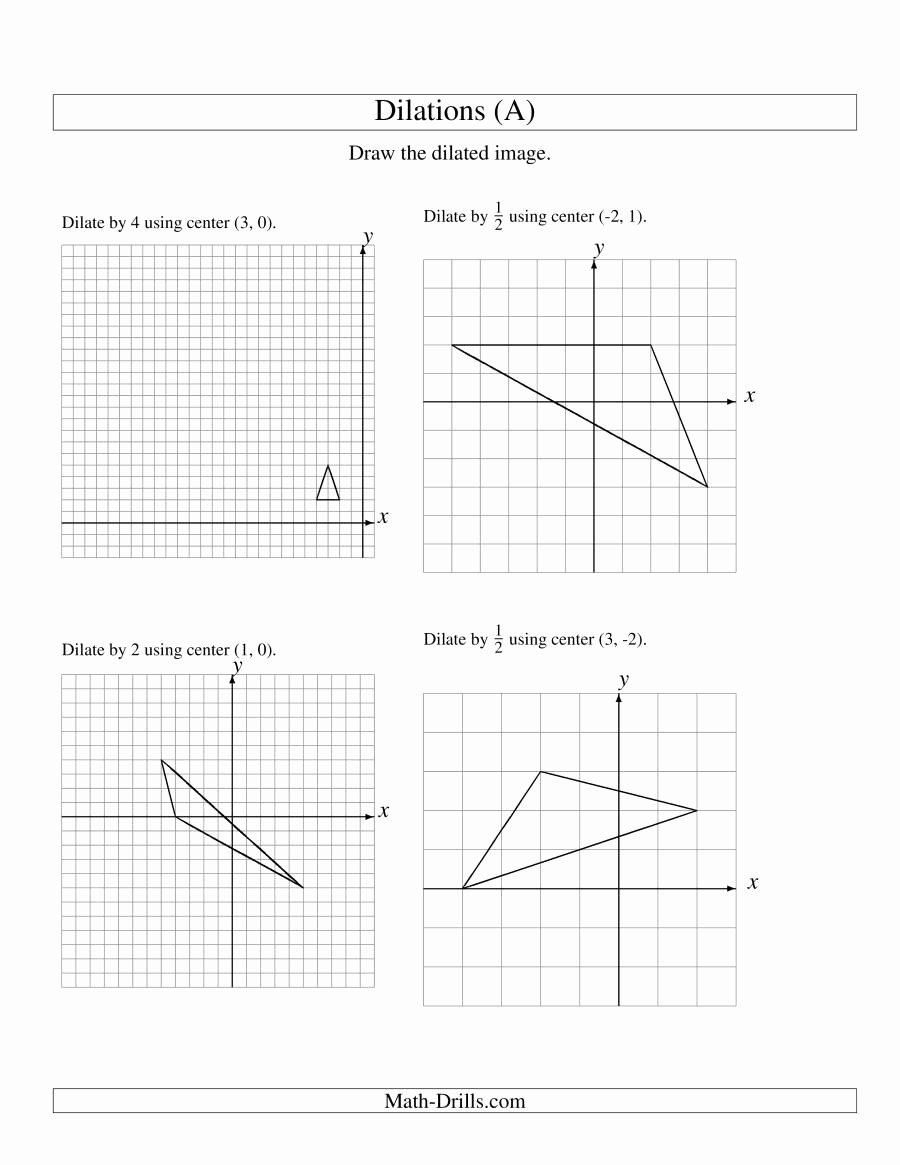 Dilations Translations Worksheet Answers Lovely Dilations Using Various Centers A