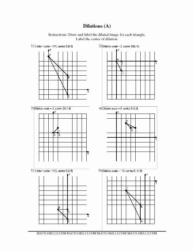 Dilations Worksheet Answer Key Lovely Geometry Worksheet Dilations Dilations
