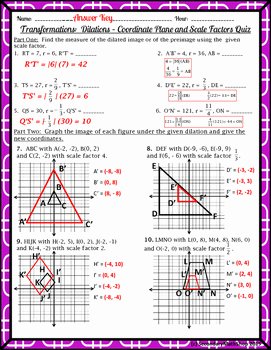 Dilations Worksheet Answer Key Lovely Transformations Dilations Coordinate Plane and Scale