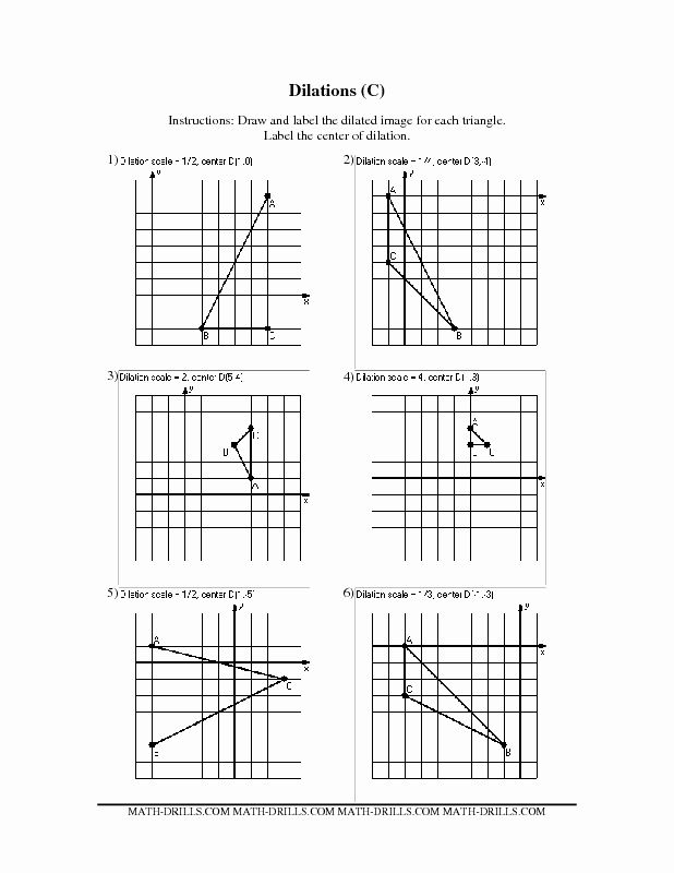 Dilations Worksheet with Answers Inspirational Geometry Worksheet Dilations Dilations