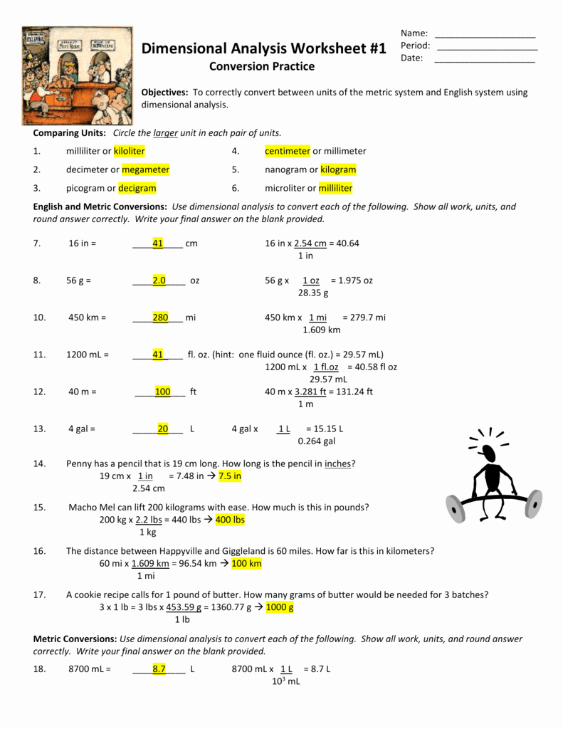 Dimensional Analysis Practice Worksheet Luxury Check Answers to Da Ws 1 Answer Key