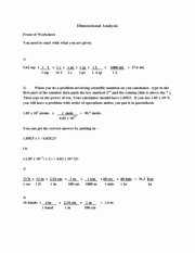 Dimensional Analysis Problems Worksheet Awesome Dim Analysis 1 Express Your Answer In Scientific
