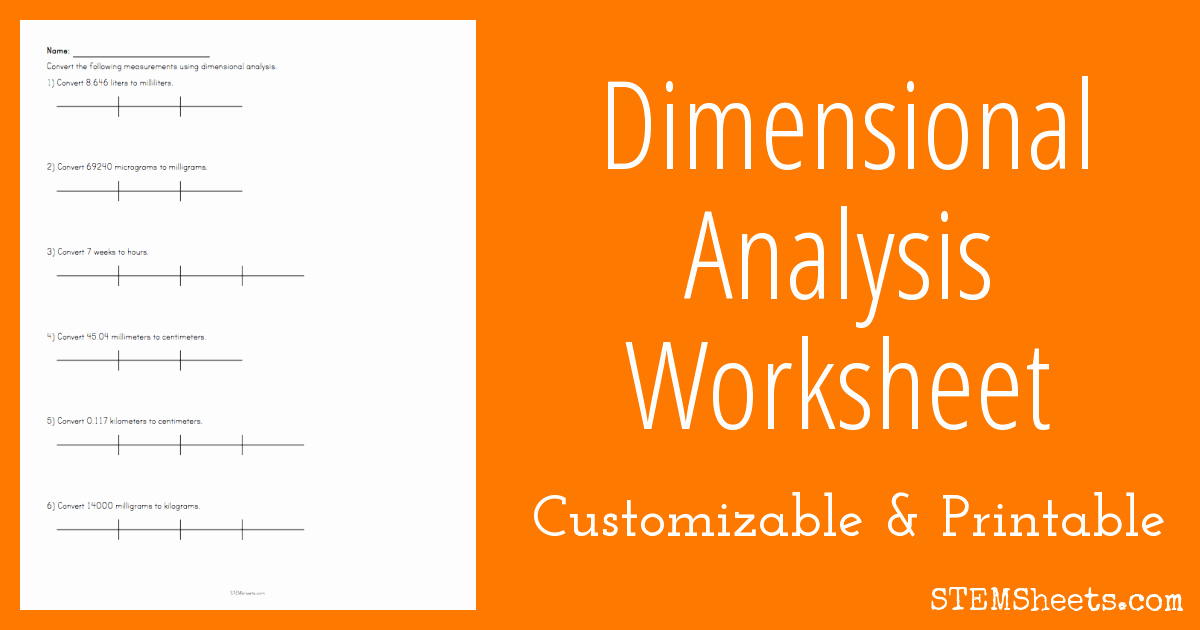 Dimensional Analysis Problems Worksheet Awesome Dimensional Analysis Worksheet
