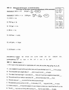 Dimensional Analysis Worksheet 2 Lovely Ws 1 6 Dimensional Analysis Worksheet for 10th 12th