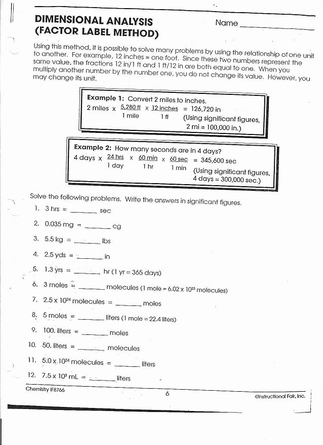 Dimensional Analysis Worksheet Answers Chemistry Fresh Dimensional Analysis Worksheets