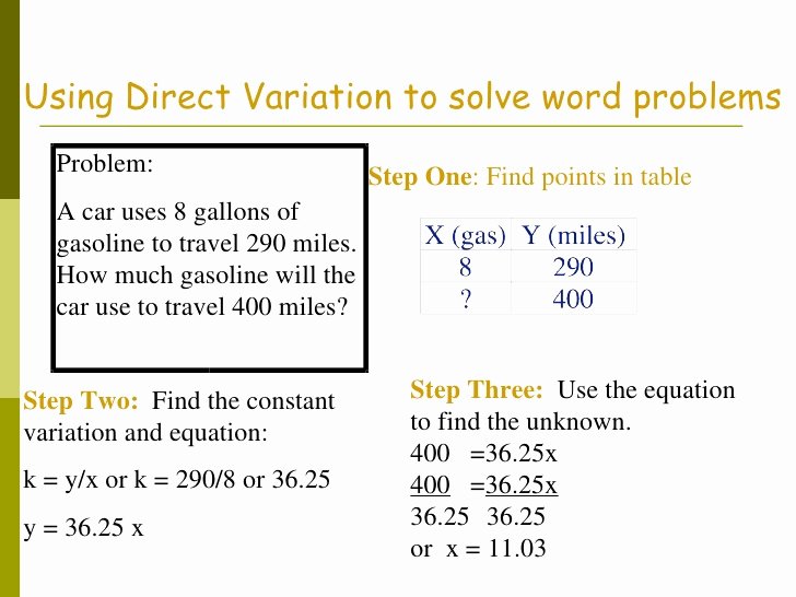 Direct Variation Word Problems Worksheet Beautiful Direct Variation