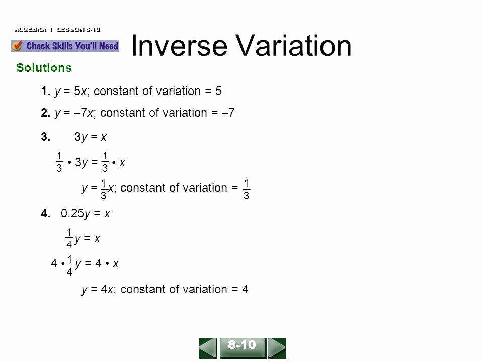 Direct Variation Word Problems Worksheet Fresh Direct and Inverse Variation Worksheet