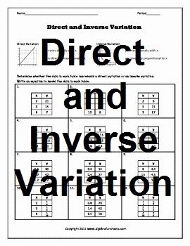 Direct Variation Worksheet Answers Awesome Direct and Inverse Variatio by Algebra Funsheets
