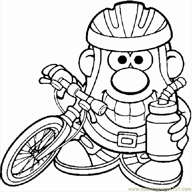 Dirt the Movie Worksheet Awesome Mr Potato with A Bike Coloring Page Free Bikes Coloring