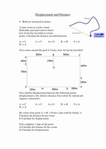 Displacement and Velocity Worksheet Best Of Distance and Displacement Worksheet