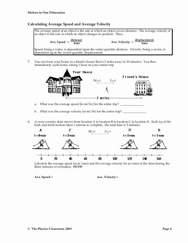 Displacement and Velocity Worksheet New 1d Motion Worksheet Packet
