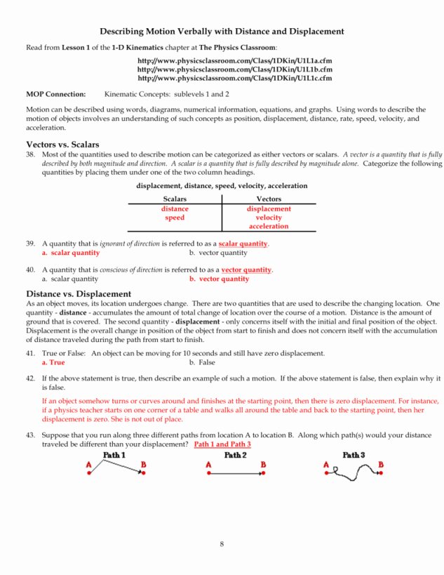 Displacement Velocity and Acceleration Worksheet Beautiful Displacement Velocity and Acceleration Worksheet Answers