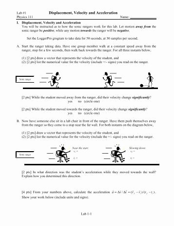 Displacement Velocity and Acceleration Worksheet Best Of In Class Worksheet On Displacement and Velocity