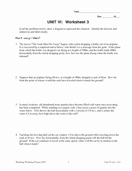 Displacement Velocity and Acceleration Worksheet Inspirational Unit Vi Worksheet 3 force Velocity Displacement