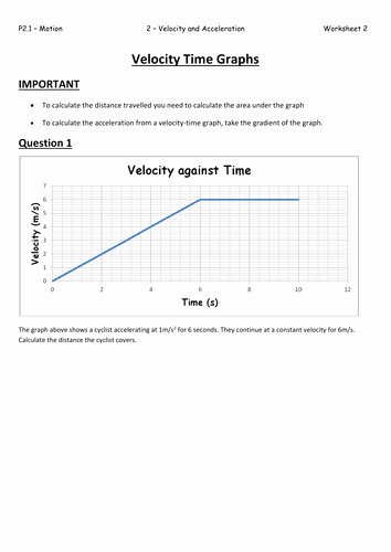 Displacement Velocity and Acceleration Worksheet Lovely Velocity Worksheet