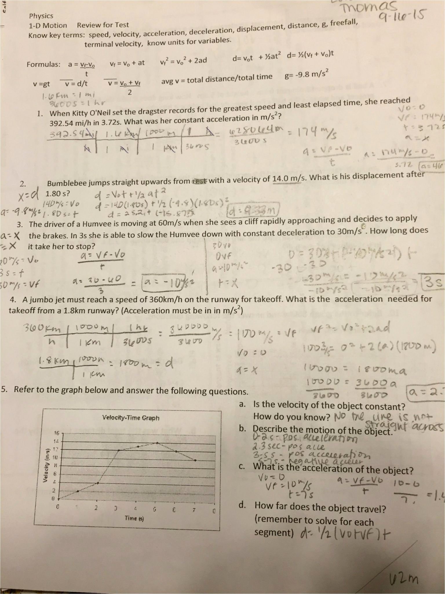50 Distance And Displacement Worksheet Answers