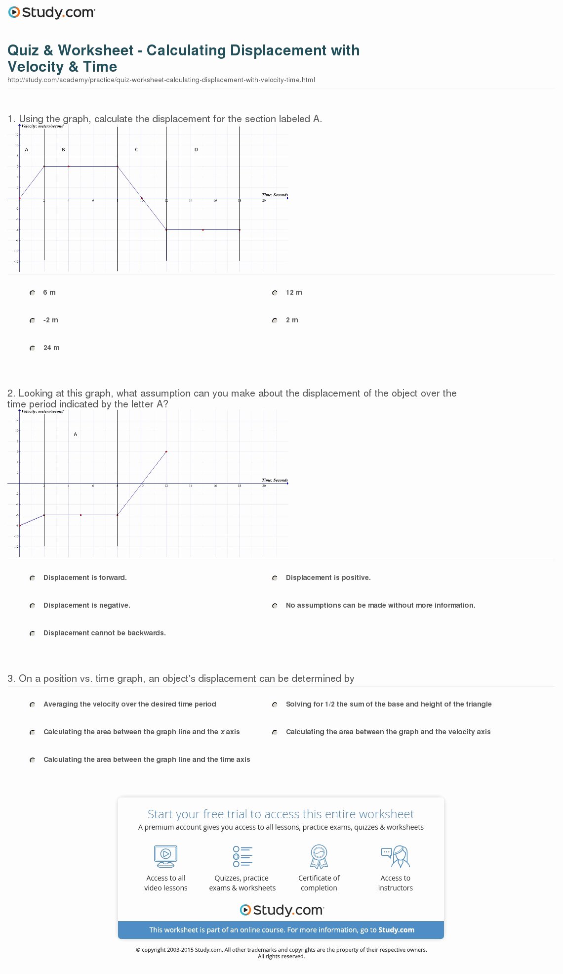 Distance and Displacement Worksheet Answers Lovely Distance and Displacement Worksheet with Answers