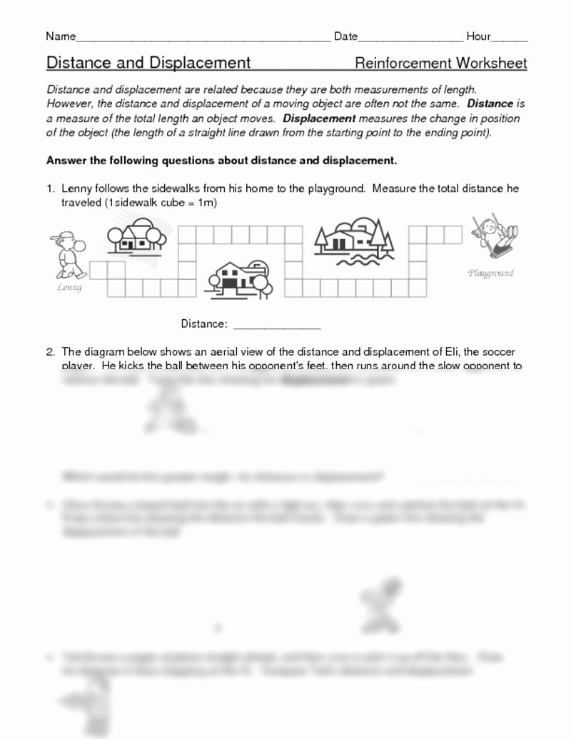 Distance and Displacement Worksheet Best Of Distance Displacement Worksheets