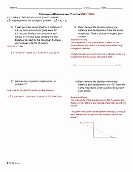 Distance and Displacement Worksheet Fresh Basic Motion Worksheet Pack Distance Displacement Speed
