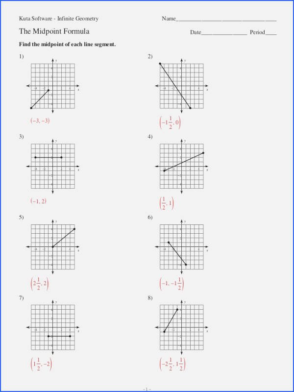 Distance and Midpoint formula Worksheet Unique Kuta software Infinite Geometry Answers and Work