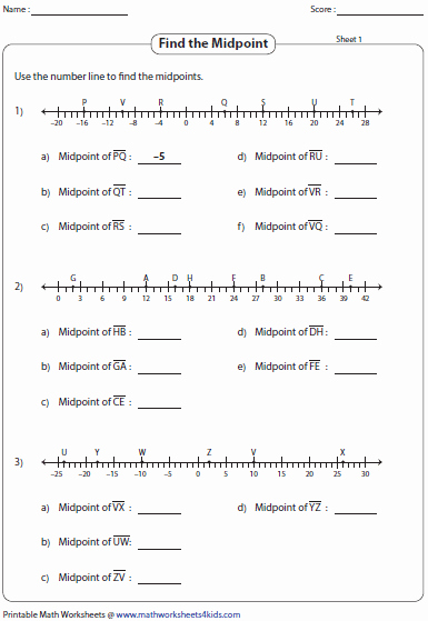 Distance and Midpoint Worksheet Answers Beautiful Midpoint formula Worksheets