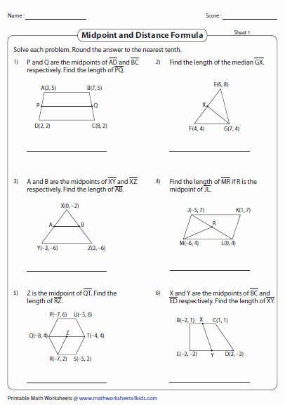 Distance and Midpoint Worksheet Answers Best Of Midpoint and Distance formula Worksheet Pdf Breadandhearth