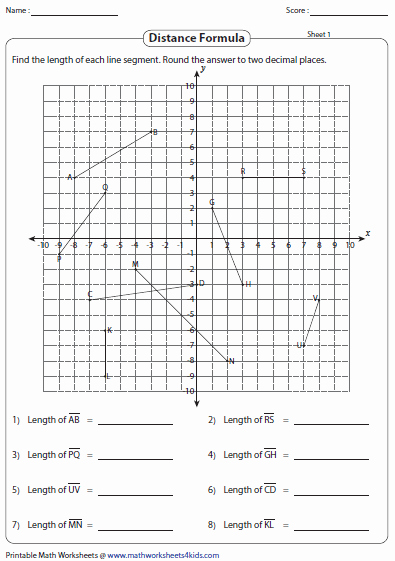 Distance and Midpoint Worksheet Answers Fresh Distance formula Worksheets