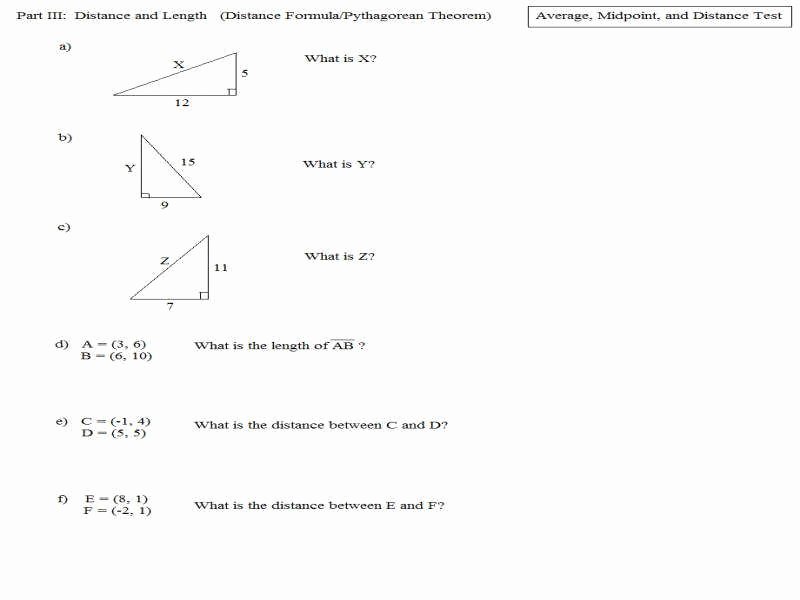 Distance and Midpoint Worksheet Answers Inspirational Midpoint formula Worksheet