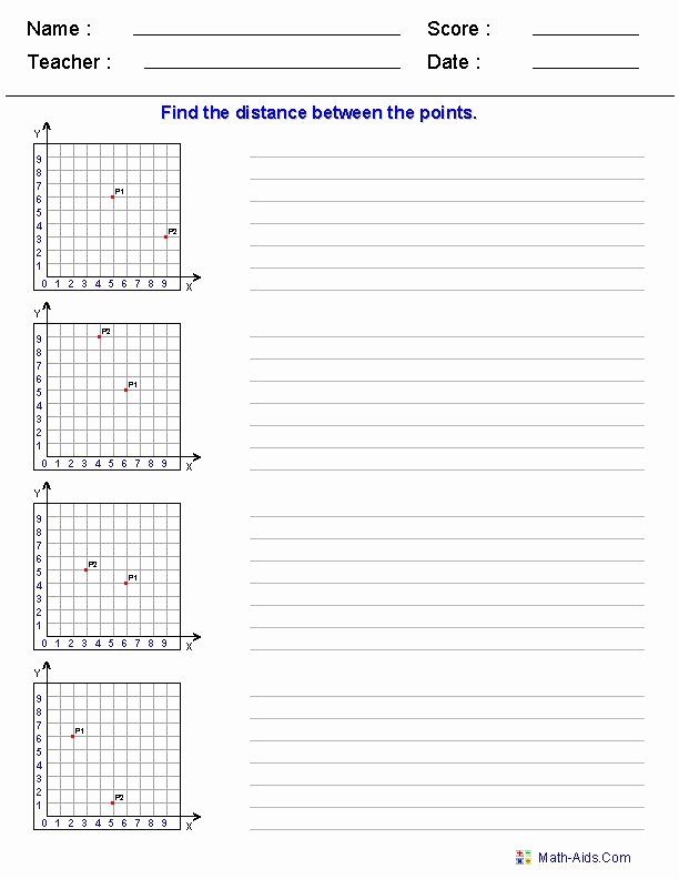Distance and Midpoint Worksheet Answers Lovely Distance formula Worksheet Generator Use In Go the