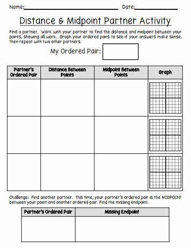 Distance and Midpoint Worksheet Answers Luxury Midpoint formula Worksheet