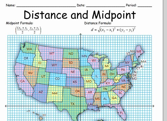 Distance and Midpoint Worksheet Luxury Distance and Midpoint Practice Activity From