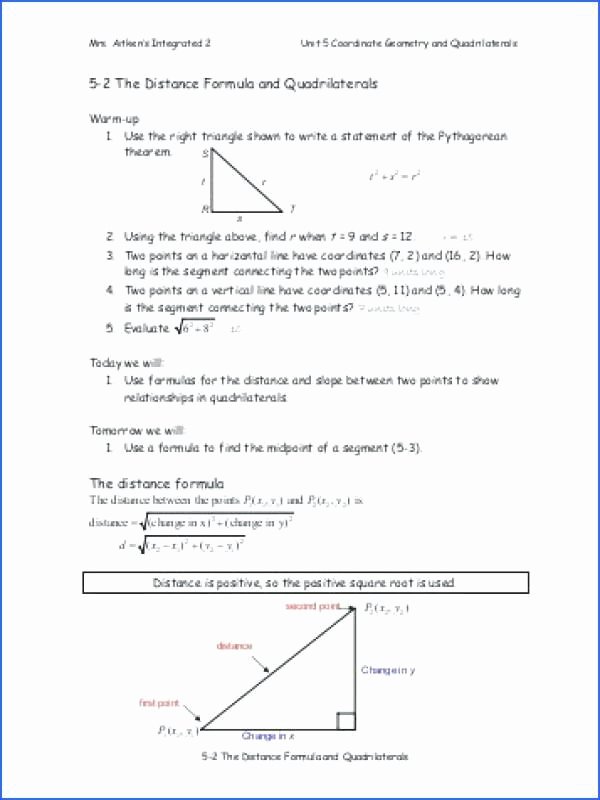 50 Distance Formula Worksheet Geometry