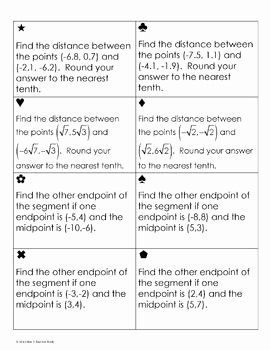 Distance formula Worksheet with Answers Fresh Distance and Midpoint formula Sum Em Activity
