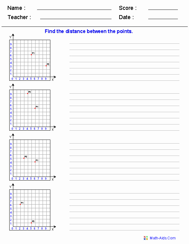 Distance formula Worksheet with Answers Fresh Geometry Worksheets