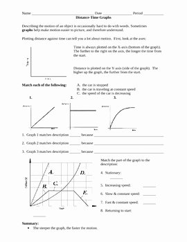 Distance Time Graph Worksheet Awesome Motion Review Worksheet Distance Time Graphs by Ian