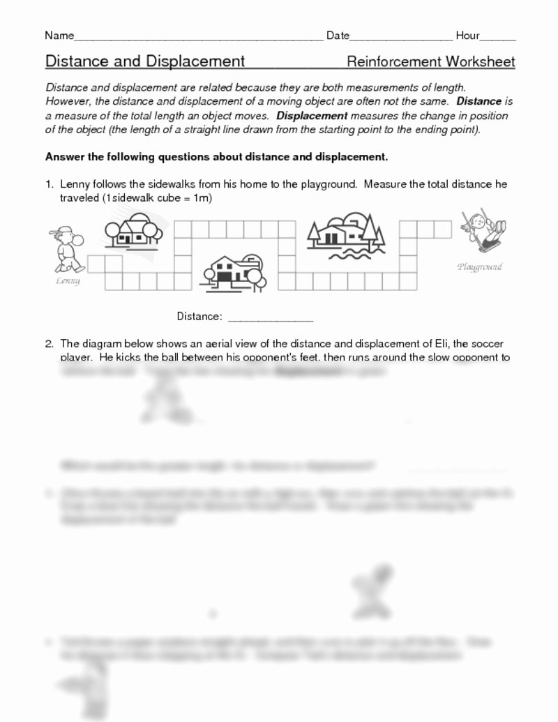 Distance Vs Displacement Worksheet