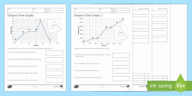 Distance Vs Time Graph Worksheet Best Of Distance Time Graphs Worksheet Activity Sheets Homework