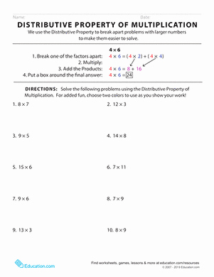 Distributive Property Equations Worksheet New 3rd Grade Multiplication Worksheets &amp; Free Printables Page