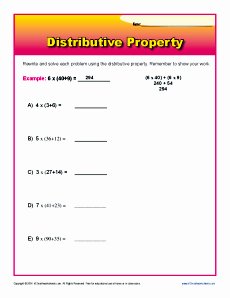 Distributive Property with Variables Worksheet Beautiful Worksheets for Distributive Property Breadandhearth