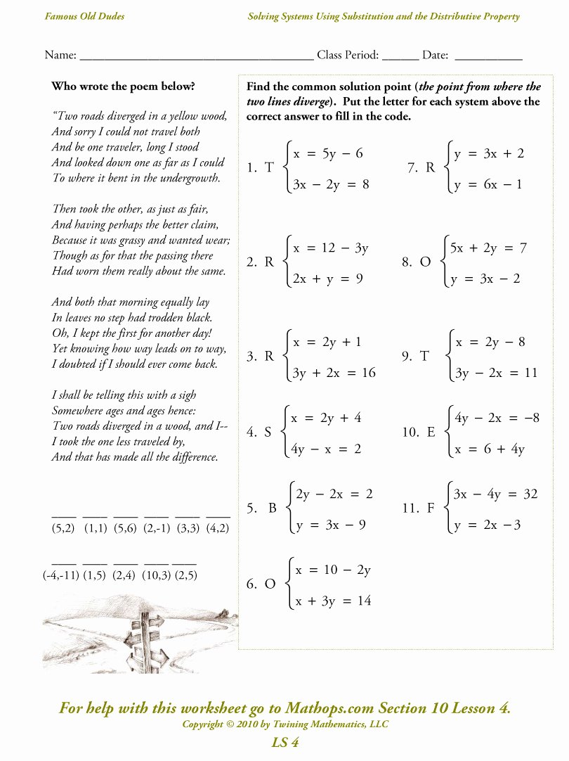 Distributive Property With Variables Worksheet