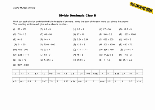 Dividing Decimals Worksheet Pdf New Divide Decimals Worksheet by Dh2119 Teaching Resources Tes