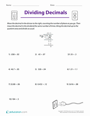 Dividing Decimals Worksheet Pdf Unique Dividing Decimals by whole Numbers Worksheet