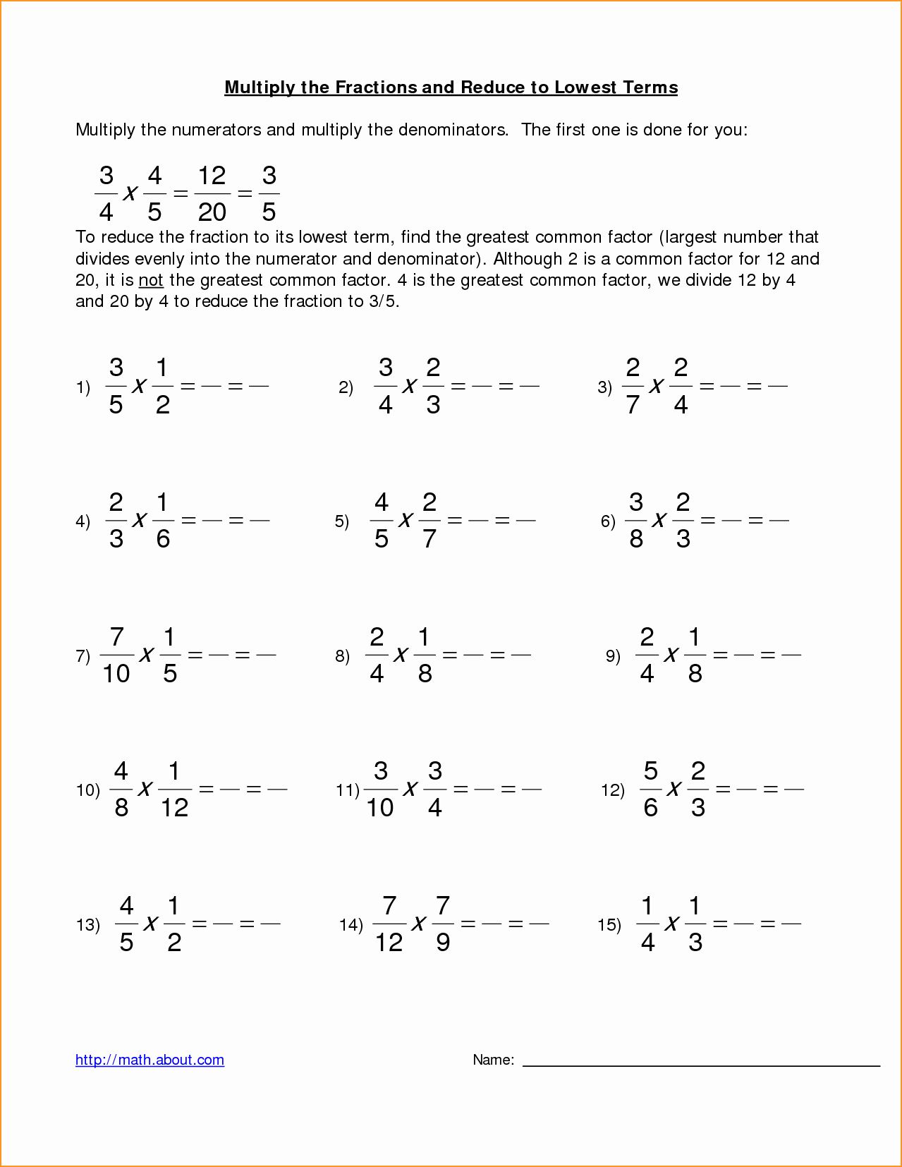 Dividing Fractions Worksheet Pdf Beautiful Multiplying Fractions and Mixed Numbers Worksheets