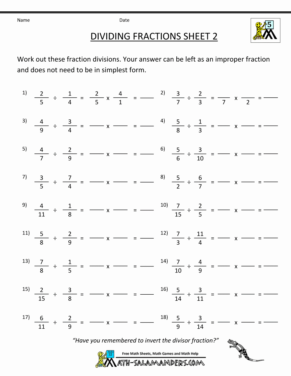 Dividing Fractions Worksheet Pdf Beautiful Pin On Math